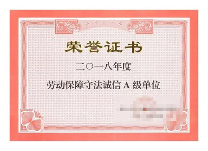 Certyfikat Honorowy III