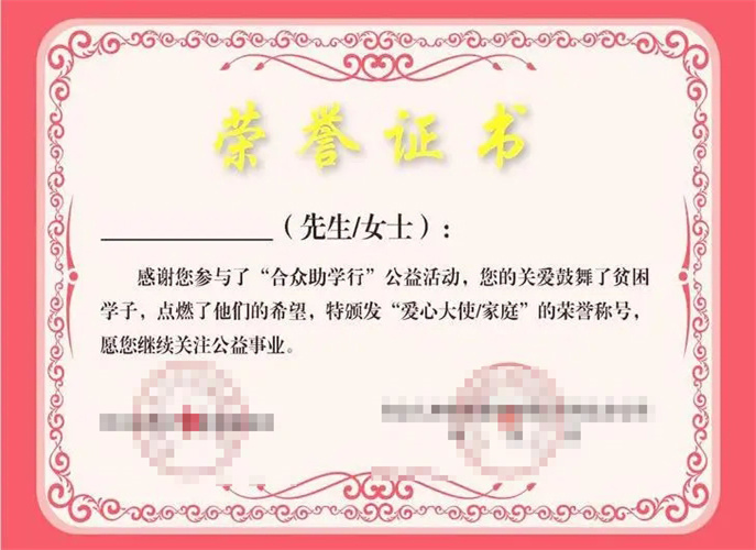 Certyfikat Honorowy II